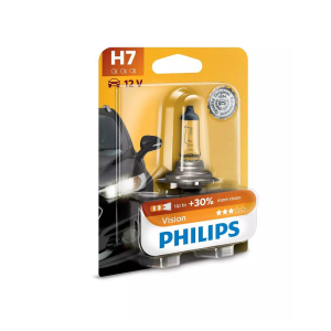 Автолампа галогеновая Philips H7 12V55W PX26d 12972PRB1 Vision +30% 1шт блистер