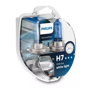 Автолампа галогеновая Philips H7 12V55W PX26d 5000K 12972DVS2 Diamond Vision компл 2шт