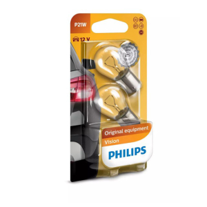 Автолампа накаливания Philips P21W 12V21W BA15s 12498B2 Standart компл 2 шт блистер