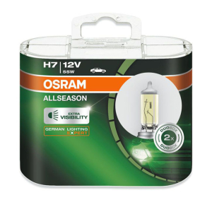 Автолампа галогеновая OSRAM H7 12V55W 3000K PX26d 64210ALL ALLSEASON +30% 1шт