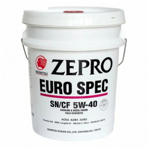 Масло моторное Idemitsu ZEPRO EURO SPEC 5W-40 SN/CF синт. 20л (розлив)