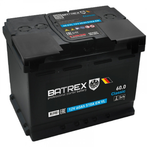 Аккумулятор BATREX Classic 60 EN510 о/п низкий