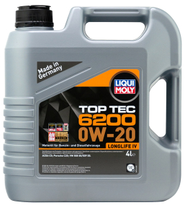 Масло моторное Liqui Moly Top Tec 6200 0W-20 C5Porsche: C20, VW: 508 00/509 00 синт. 4л