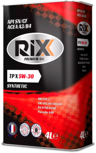 Масло моторное RIXX TP X SAE 5W-30 API SN/CF ACEA A3/B4 4л син.