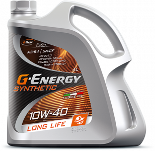Масло моторное G-ENERGY Synthetic Long Life 10W-40 SN/CF синт. 4л