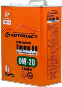 Масло моторное AUTOBACS Fully Synthetic 0W-20 SN/GF-5 синт. 4л