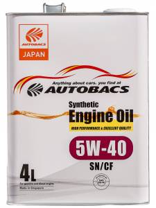 Масло моторное AUTOBACS Synthetic 5W-40 SP/CF синт. 4л (Сингапур)